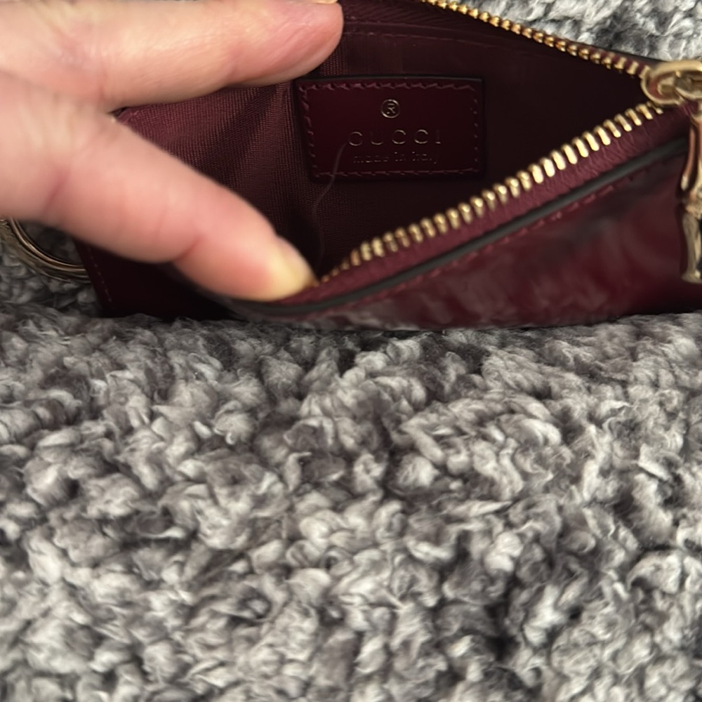 Gucci Patton Deep Red Leather Card and Keyholder w/bamboo - Picture 3 of 5